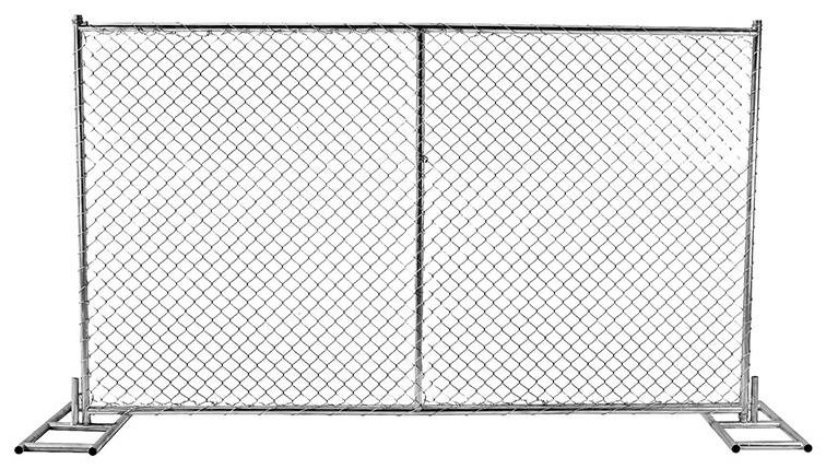 Chain link temporary fence panel on stands