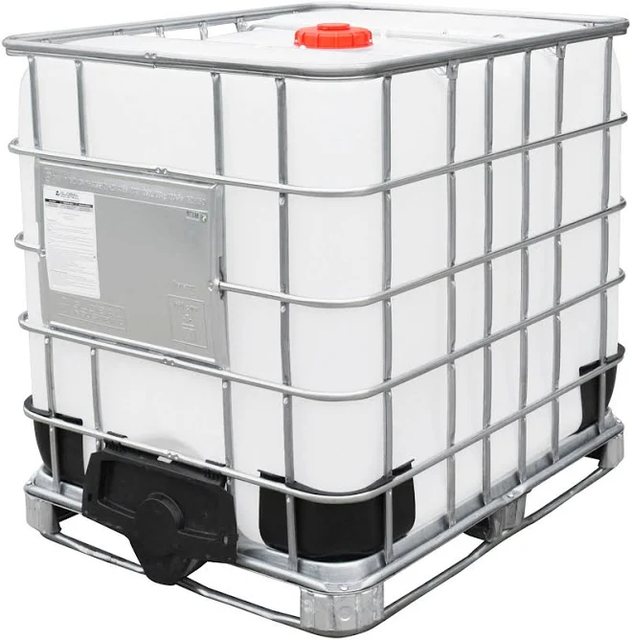 Caged 300-gallon fresh water tank
